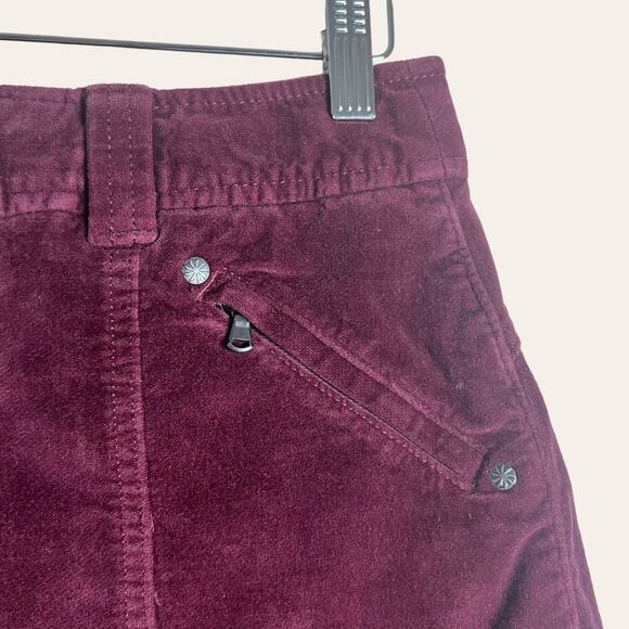 Athleta Roseville Burgundy Red Corduroy Mini Skirt Size 2 - Picture 4 of 7